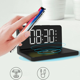 PORTRONICS FREEDOM 4A DESKTOP WIRELESS CHARGER WITH DIGITAL ALARM CLOCK