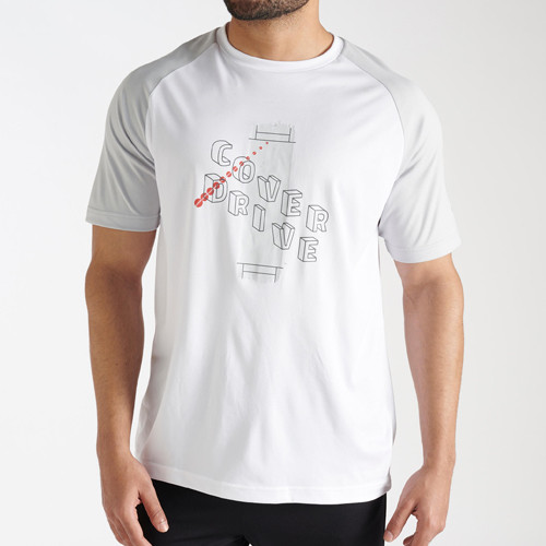 Decathlon Men Cricket T-Shirt Quick Dry CT 500 WHITE