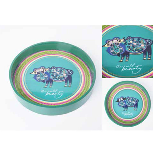 GB Bison Carved Wood Bowl