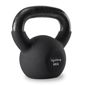 Lifelong Neoprene Cast Iron kettlebell for Gym and workout Black Color 6kg