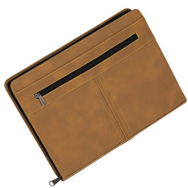 NISUN Leatherette Material 4 Ring Professional File Folder for Documents Conference Folder File with 20 Leafs