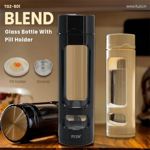 FUZO Blend Glass Bottle with Pill Holder