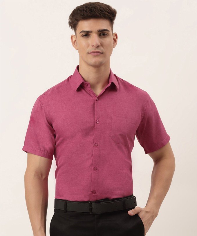 Apuesto Men Cotton Green Half Sleeves Shirt