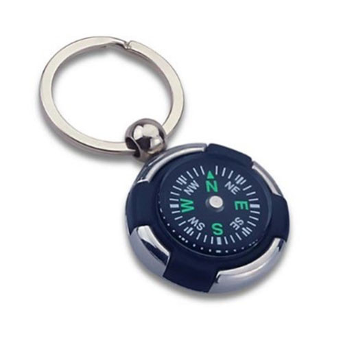TYRE SHAPE COMPASS METALLIC KEY RING