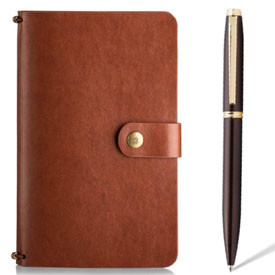 Quikrite Brown Pennline Atlas Brass Ballpoint Pen CoffeeBrown With Gold Trims