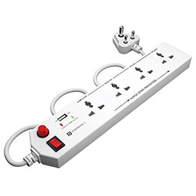 PORTRONICS POWER PLATE 4 SURGE PROTECTOR WITH 1 USB